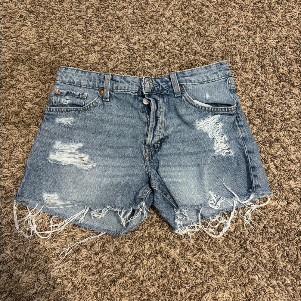distressed denim shorts